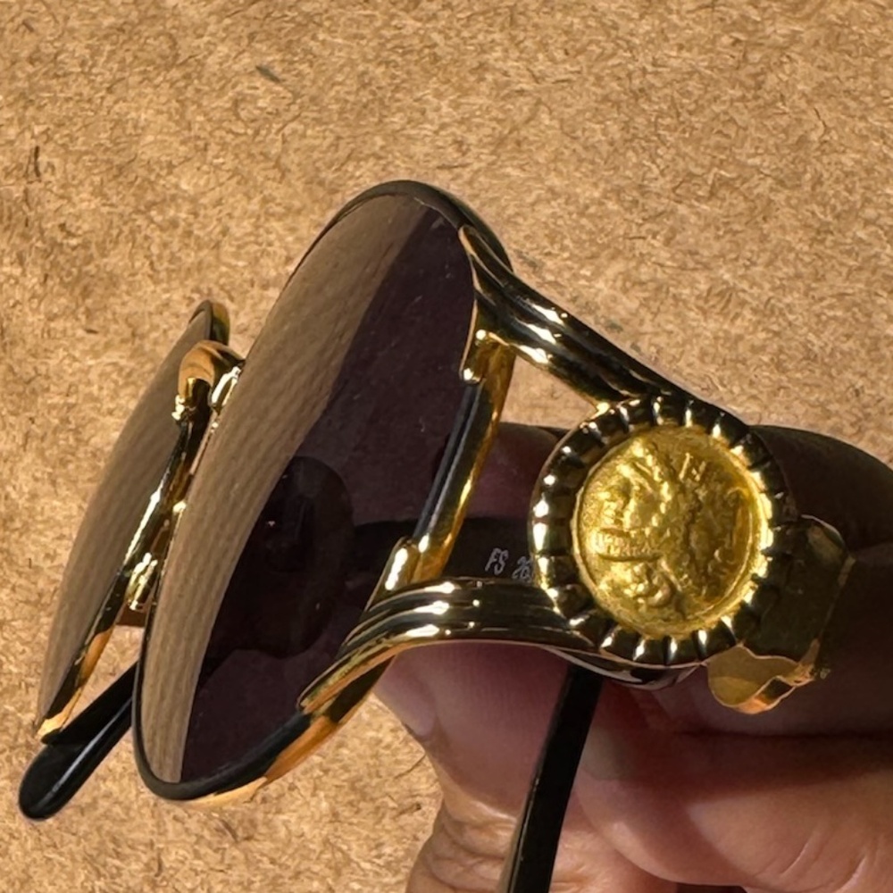 Fendi Black and Gold Plated Sunglasses